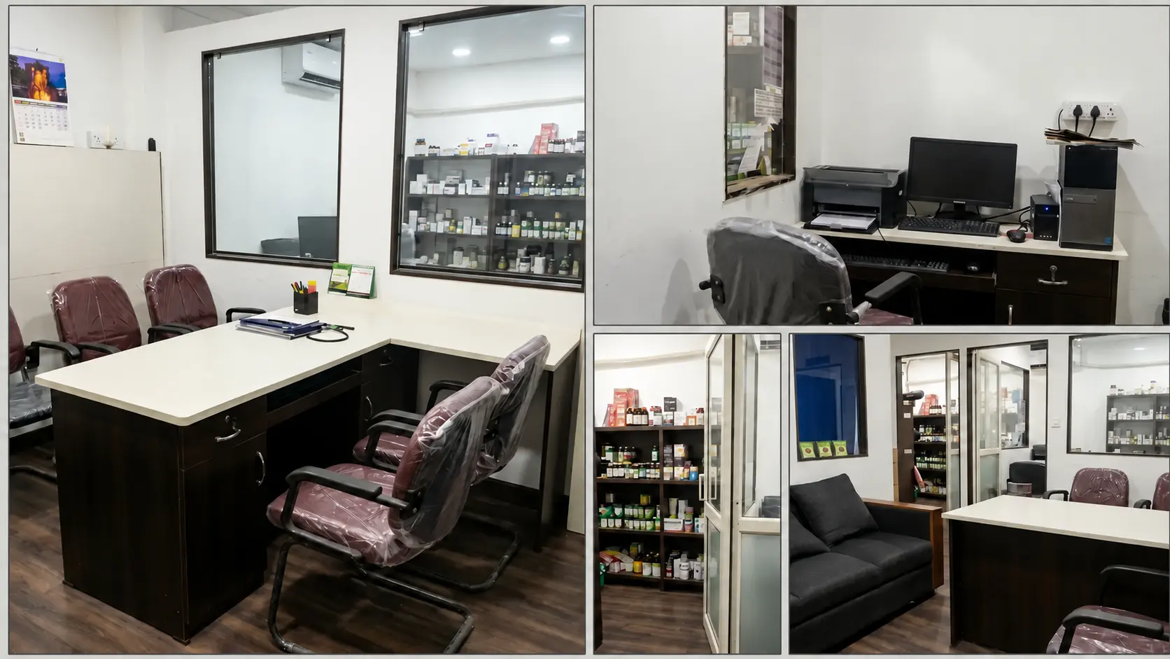 Consultation room, work area and waiting space inside Dr. C. P. Mathew's Cancer Care Centre